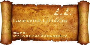 Lazarovics Liliána névjegykártya
